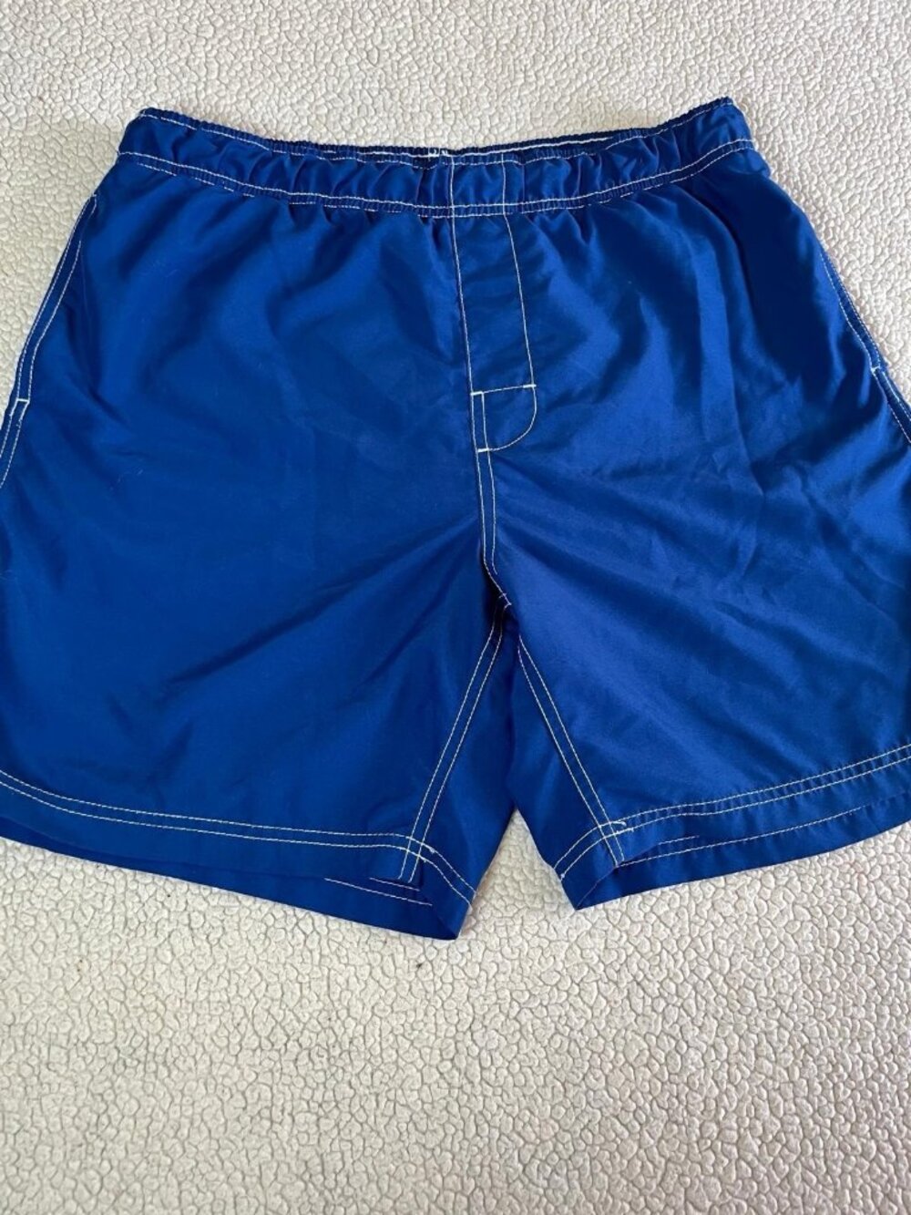 Trader Bay Men's Blue Swim Shorts M Elastic Waist Drawstring Solid
